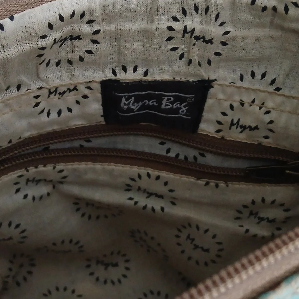 MYRA Cowgirl Southwestern Leather Canvas Cotton Bag, Purse, Crossbody - Picture 4 of 8